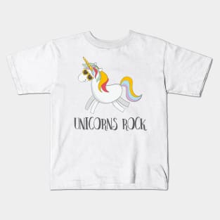 Unicorns Rock! Funny Cute Unicorn Rock Kids T-Shirt